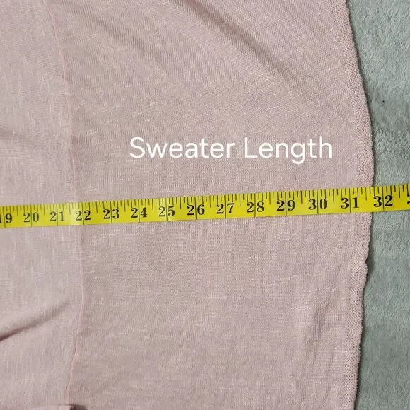 Dressbarn Womens Open Front  Linen Blend Cardigans Pink M Sz 1 X - Picture 7 of 9